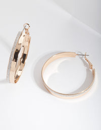 Gold Half Glitter Hoop Earrings - link has visual effect only
