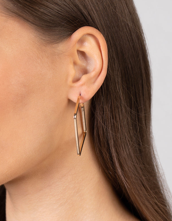 Gold Small Square Hoop Earrings
