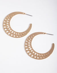Gold Cut-Out Triangle Hoop Earrings - link has visual effect only
