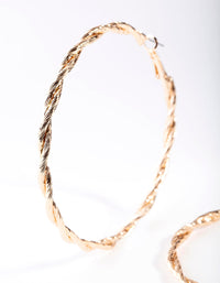 Gold Large Double Twisted Hoop Earrings - link has visual effect only