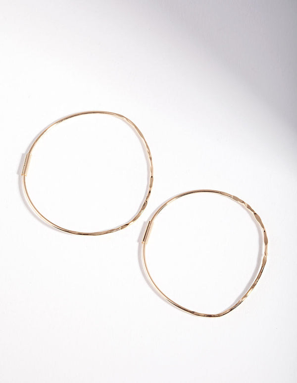 Gold Fine Wire Hoop Earrings