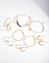 Gold Multi Choice Hoop Earring 6 Pack - link has visual effect only