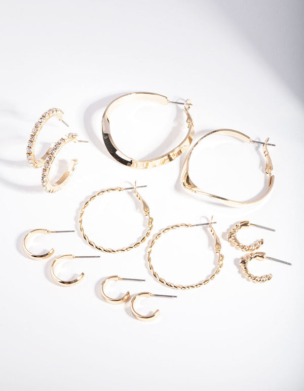 Gold Multi Choice Hoop Earring 6 Pack