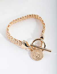 Gold Mesh Coin Bracelet - link has visual effect only