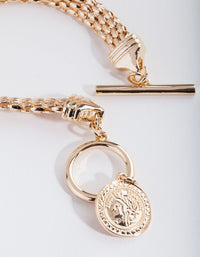 Gold Mesh Coin Bracelet - link has visual effect only