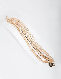 Gold Layered Chain Bracelet - link has visual effect only