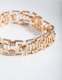 Gold Diamante Maze Clasp Bracelet - link has visual effect only
