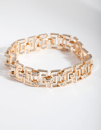 Gold Diamante Maze Clasp Bracelet - link has visual effect only