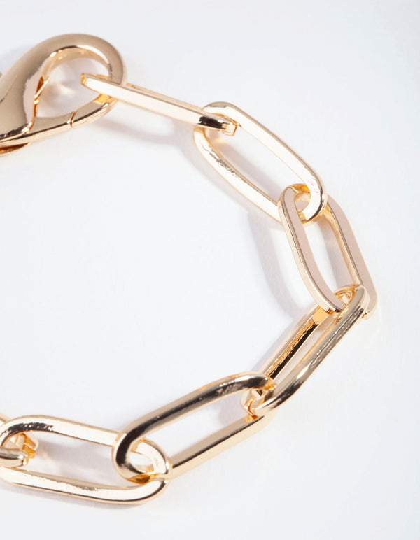 Gold Rectangle Claw Bracelet