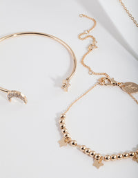 Gold Celestial Bracelet Cuff Pack - link has visual effect only