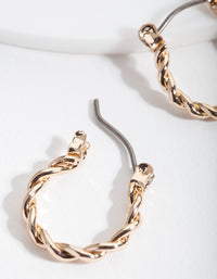 Gold Twist Hoop Earring and Bracelet Pack - link has visual effect only