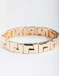 Gold Geometric Puzzle Bracelet - link has visual effect only