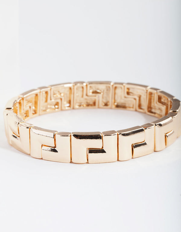 Gold Geometric Puzzle Bracelet