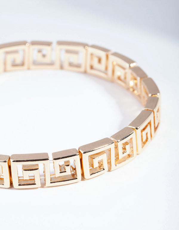 Gold Thin Cut-Out Stretch Bracelet