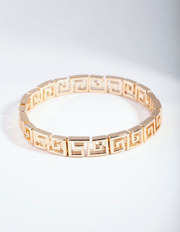 Gold Thin Cut-Out Stretch Bracelet