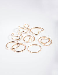 Gold Multi Band Ring 8 Pack - link has visual effect only