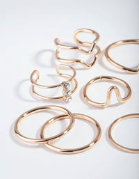 Gold Multi Band Ring 8 Pack - link has visual effect only