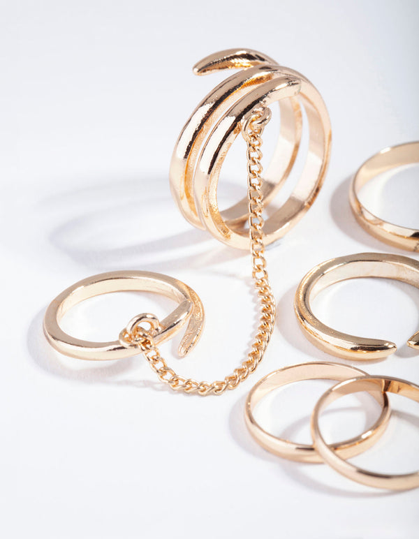 Gold Swirl Chain Ring Pack