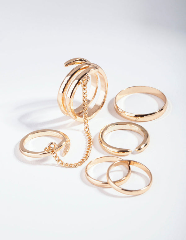 Gold Swirl Chain Ring Pack