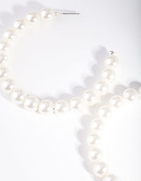Silver Pearl Bead Hoop Earring - link has visual effect only