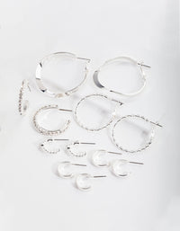 Silver Multi Choice Hoop Earring 6 Pack - link has visual effect only