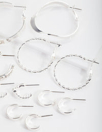 Silver Multi Choice Hoop Earring 6 Pack - link has visual effect only