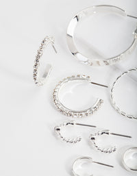 Silver Multi Choice Hoop Earring 6 Pack - link has visual effect only