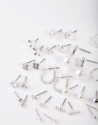 Silver Feminine Fun Earring 16 Pack - link has visual effect only