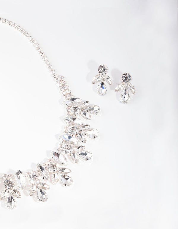 Silver Diamante Glamorous Jewellery Set