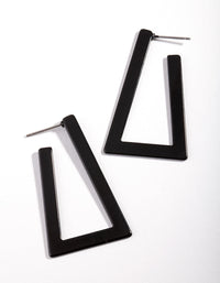 Black Open Trapeze Hoop Earrings - link has visual effect only