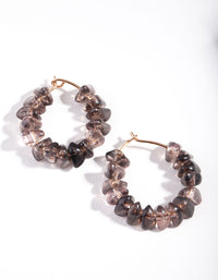 Gold Purple Mini Stone Hoop Earrings - link has visual effect only