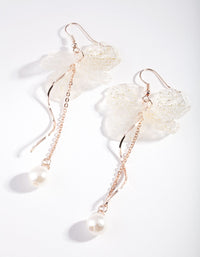 Rose Gold Glitter Petal Earrings - link has visual effect only