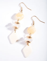 Gold Neutral Multi Bead Earrings - link has visual effect only