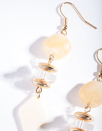 Gold Neutral Multi Bead Earrings - link has visual effect only