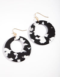Black White Acrylic Printed Earrings - link has visual effect only