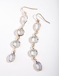 Gold Facet Bead Drop Earrings - link has visual effect only