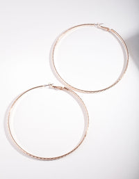 Rose Gold Line Indent Hoop Earrings - link has visual effect only