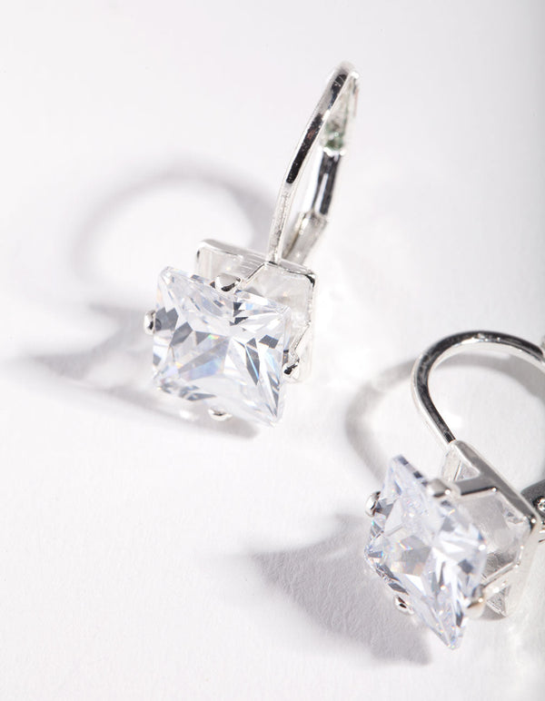 Silver Princess Gem Drop Earrings