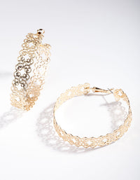 Gold Filigree Cut-Out Hoop Earrings - link has visual effect only