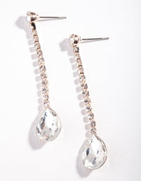 Rose Gold Diamante Gem Chain Earrings - link has visual effect only