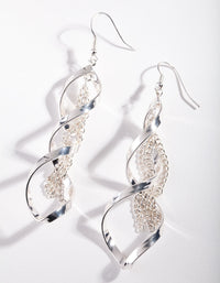 Silver Chain Spiral Earrings - link has visual effect only