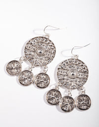 Antique Silver Charm Drop Earrings - link has visual effect only
