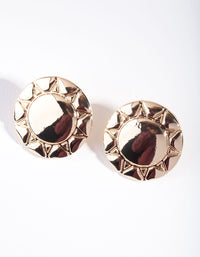 Gold Statement Sundial Earrings - link has visual effect only