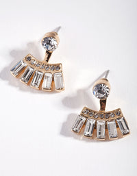 Gold Diamante Fan Jacket Earrings - link has visual effect only