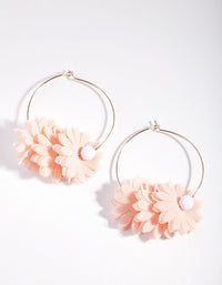 Rose Gold Floral Ruffle Hoop Earrings - link has visual effect only