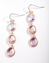Rose Gold Iridescent Gem Earrings - link has visual effect only