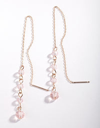 Rose Gold Dainty Thread Through Earrings - link has visual effect only