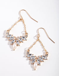 Gold Mini Gem Chain Earrings - link has visual effect only