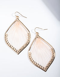 Gold Pink Harp Drop Earrings - link has visual effect only