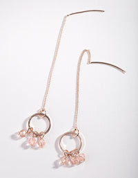 Rose Gold Pink Bead Thread Through Earrings - link has visual effect only